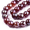 Electroplate Natural Agate Beads Strands G-T131-55-08-3