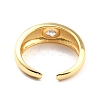 Clear Cubic Zirconia Chunky Open Cuff Ring for Women X-RJEW-C018-18G-3