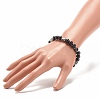 Natural Wood & Synthetic Hematite Beaded Stretch Bracelet BJEW-JB07928-3