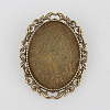 Vintage Alloy Brooch Cabochon Bezel Settings X-PALLOY-N0085-15AB-NF-1