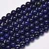 Dyed Natural Lapis Lazuli Round Beads Strands X-G-M169-4mm-05-1