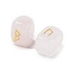 Rectangle Natural Rose Quartz Rune Stones G-Z059-01C-2