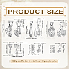 12Pcs 6 Styles Brass Ice Pick Pinch Bails KK-LP0004-70-2
