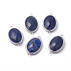 Platinum Tone Brass Lapis Lazuli Links connectors G-F339-B09-1