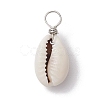 Natural Cowrie Shell Pendants PALLOY-JF02681-02-3