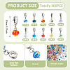 100Pcs 10 Colors Electroplate Transparent Glass Faceted Pumpkin European Dangle Charms PALLOY-TAC0232-4