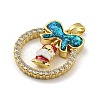 Christmas Brass Micro Pave Cubic Zirconia Pendants KK-H468-01E-02G-2