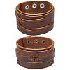 2Pcs 2 Styles Cowhide Leather Bracelets BJEW-CL0003-34A-1