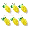 Glass Seed Beaded Lemon Pendants PALLOY-MZ00853-01-1