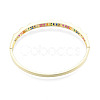 Cubic Zirconia Wave Hinged Bangle BJEW-N014-016-3
