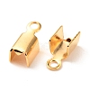 Brass Folding Crimp Ends KK-F824-111G-1