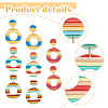 FIBLOOM 4 Pairs 4 Colors Polymer Clay Donut Dangle Stud Earrings with Iron Pins EJEW-FI0003-02-3