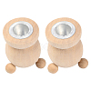 Gorgecraft 2Pcs Natural Wooden Candle Holder DJEW-GF0001-19-1