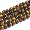 Round Tiger Eye Beads Strands X-Z0RQT013-1
