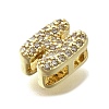 Brass Micro Pave Cubic Zirconia Letter Multi-Strand Links KK-D295-32G-08-2