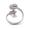 Non-Tarnish 304 Stainless Steel Open Cuff Ring Findings STAS-E124-03P-3