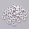 Acrylic Horizontal Hole Letter Beads X-PL37C9070-B-1