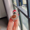Chick Alloy Rhinestone Brooches PW-WG23392-01-3