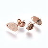 Ion Plating(IP) 304 Stainless Steel Stud Earring Findings STAS-O119-12B-RG-2