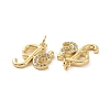 Rack Plating Brass Micro Pave Cubic Zirconia Pendants KK-C008-33G-3