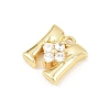 Brass Micro Pave Clear Cubic Zirconia Charms KK-Z151-18G-M-2