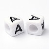 Letter Acrylic European Large Hole Beads X-OPDL-R050-10mm-A-2