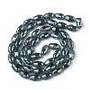 Electroplate Transparent Glass Beads Strands EGLA-N002-35-F03-2