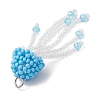Glass Seed Beaded Jellyfish Pendants PALLOY-MZ00660-04-4