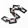 Imitation Gemstone Style Acrylic Handmade Rectangle Link Chains X-AJEW-JB00518-02-1