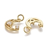 Brass Micro Pave Clear Cubic Zirconia Charms KK-F821-38G-3