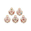 Christmas Rack Plating Alloy Enamel Pendants ENAM-N055-129-1