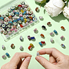 80Pcs Polymer Clay Rhinestone European Large Hole Beads with Silver Color Plated Brass Cores FPDL-LT0001-02F-3