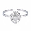 Non-Tarnish 304 Stainless Steel Open Cuff Finger Ring Cabochon Settings STAS-T060-11P-1