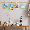 8Pcs 4 Styles Wood Big Pendants WOOD-FG0001-32-6