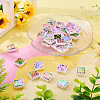 30Pcs Rainbow Iridescent Printed Opaque Acrylic Beads OACR-TA0001-73A-5