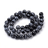 Natural Snowflake Obsidian Beads Strands G-S259-20-6mm-2