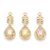 Alloy Rhinestone and Glass Pendants PALLOY-T093-02M-G-1