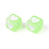 Spray Painted Transparent Acrylic Beads OACR-N140-02G-4