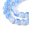 Crackle Baking Paint Imitation Jade Glass Beads Strands DGLA-T003-8mm-05-3