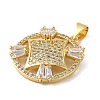 Brass Cubic Zirconia Pendants KK-K275-20G-2