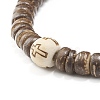 Flat Round Coconut Beads Stretch Bracelets Set BJEW-JB07010-4