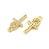 Cross Shape Rack Plating Brass Micro Pave Cubic Zirconia Pendants Charms KK-S396-07D-2