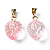 Two Tone Transparent Spray Painted Glass Pendants GLAA-N035-014-G02-2