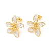 Brass Micro Pave Cubic Zirconia Stud Earring Findings CU-CBAA5EE-04G-03-1
