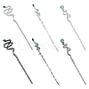 SUPERFINDINGS 6Pcs 6 Style Alloy Rhinestone Hair Sticks OHAR-FH0001-12-1