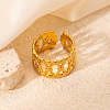 201 Stainless Steel Rhombus Cuff Rings FS-WG16057-13-1