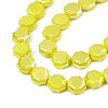 Electroplate Opaque Solid Color Glass Beads Strands EGLA-N002-27-B03-3
