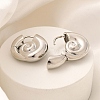Rack Plating Spiral Shell Brass Hoop Earrings EJEW-H143-22P-2