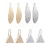 8Pcs 4 Style Hammered Brass Earring Hooks KK-LS0001-22-1