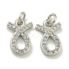 Rack Plating Brass Micro Pave Cubic Zirconia Pendants KK-K386-02I-P-1